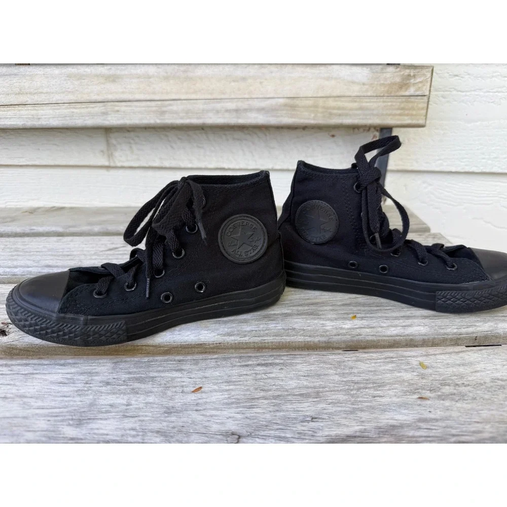 Converse Chuck Taylor All Star High Top Black Monochrome Youth Sneakers Size 1Y